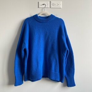 Cos bright blue 100% wool sweater size S